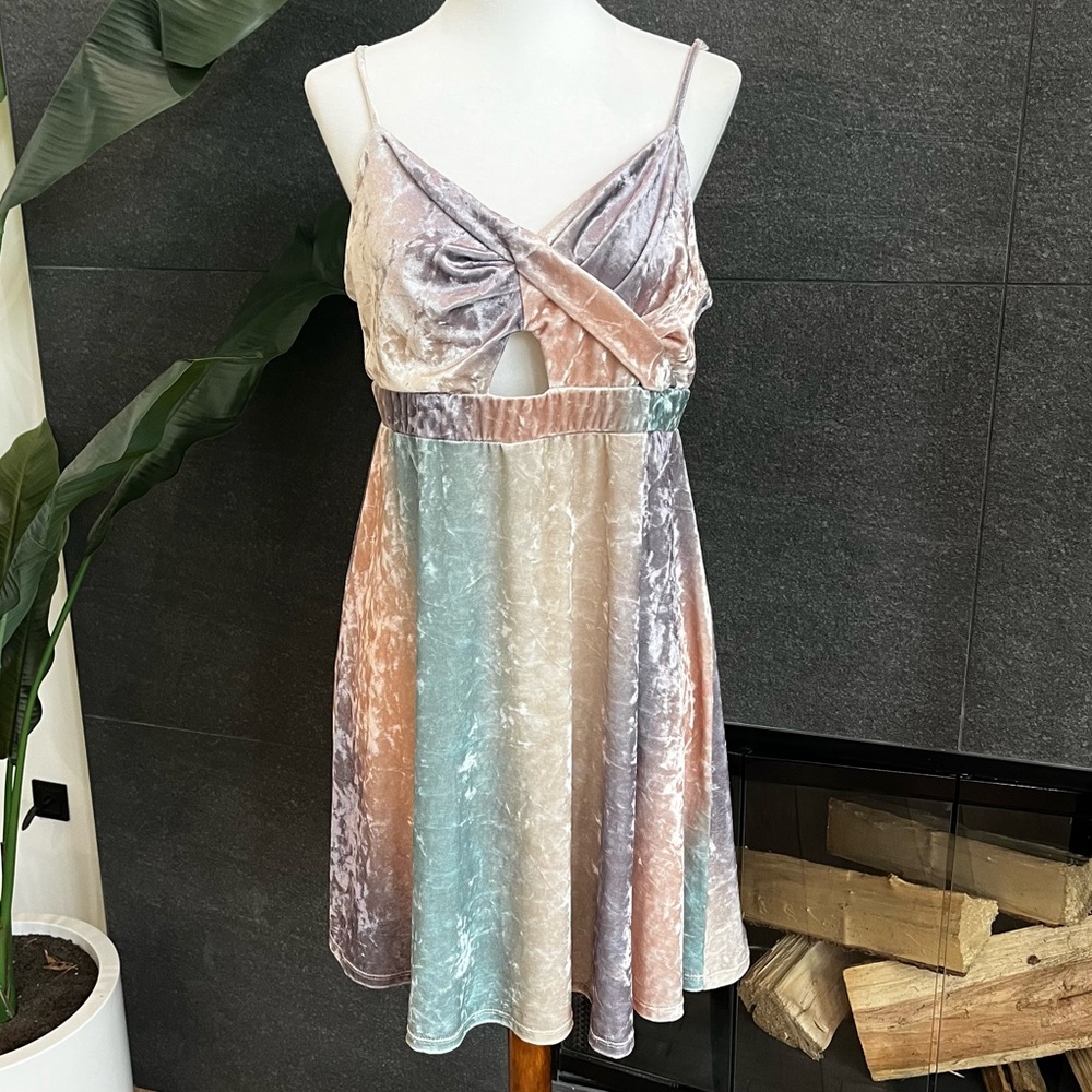 Living Doll Multicolor Velvet Dress - Picture 2 of 10